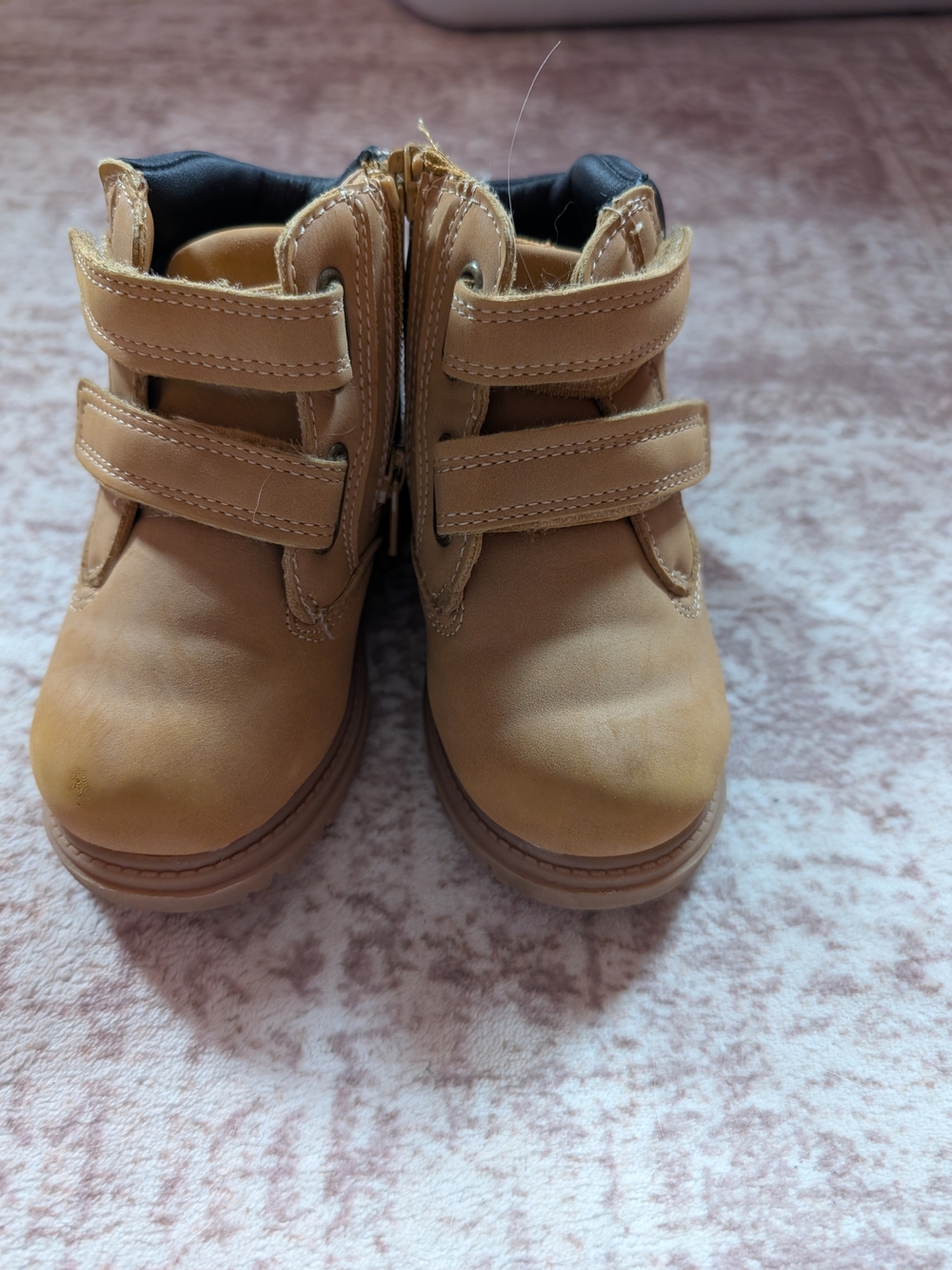 wander nation Tan Double-Strap Kids Ankle Boots